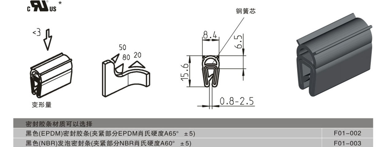 自夾緊式密封膠條